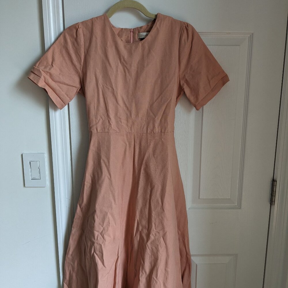 Grace & Chili cream midi dress below knees, size S.